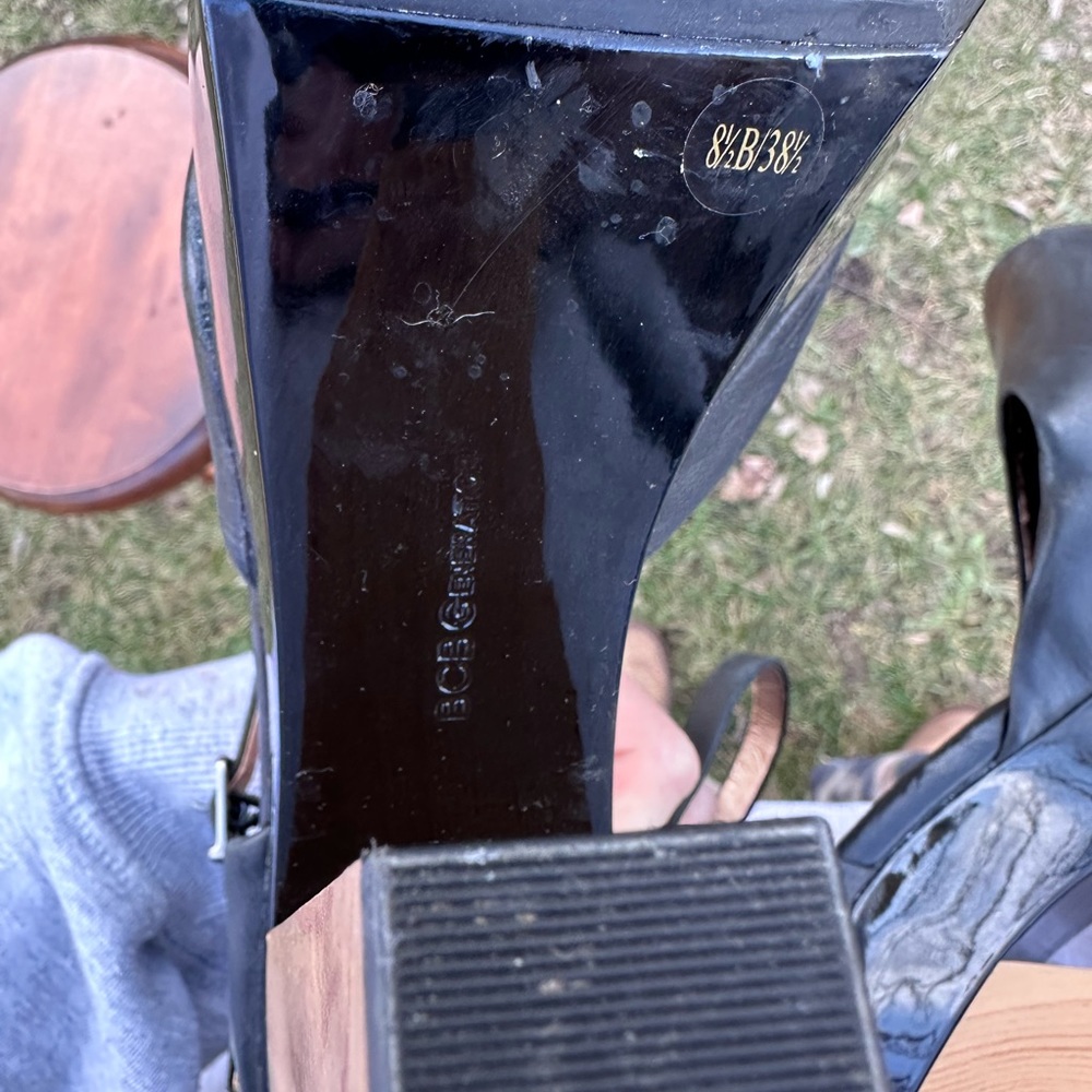 Bcbgeneration Platform Leather Pumps With Wooden … - image 2